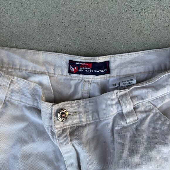 SouthPole VTG Mens Cargo Shorts Size 36 Tan 7 Pockets Y2K HipHop‎ Grunge Baggy - Picture 8 of 13